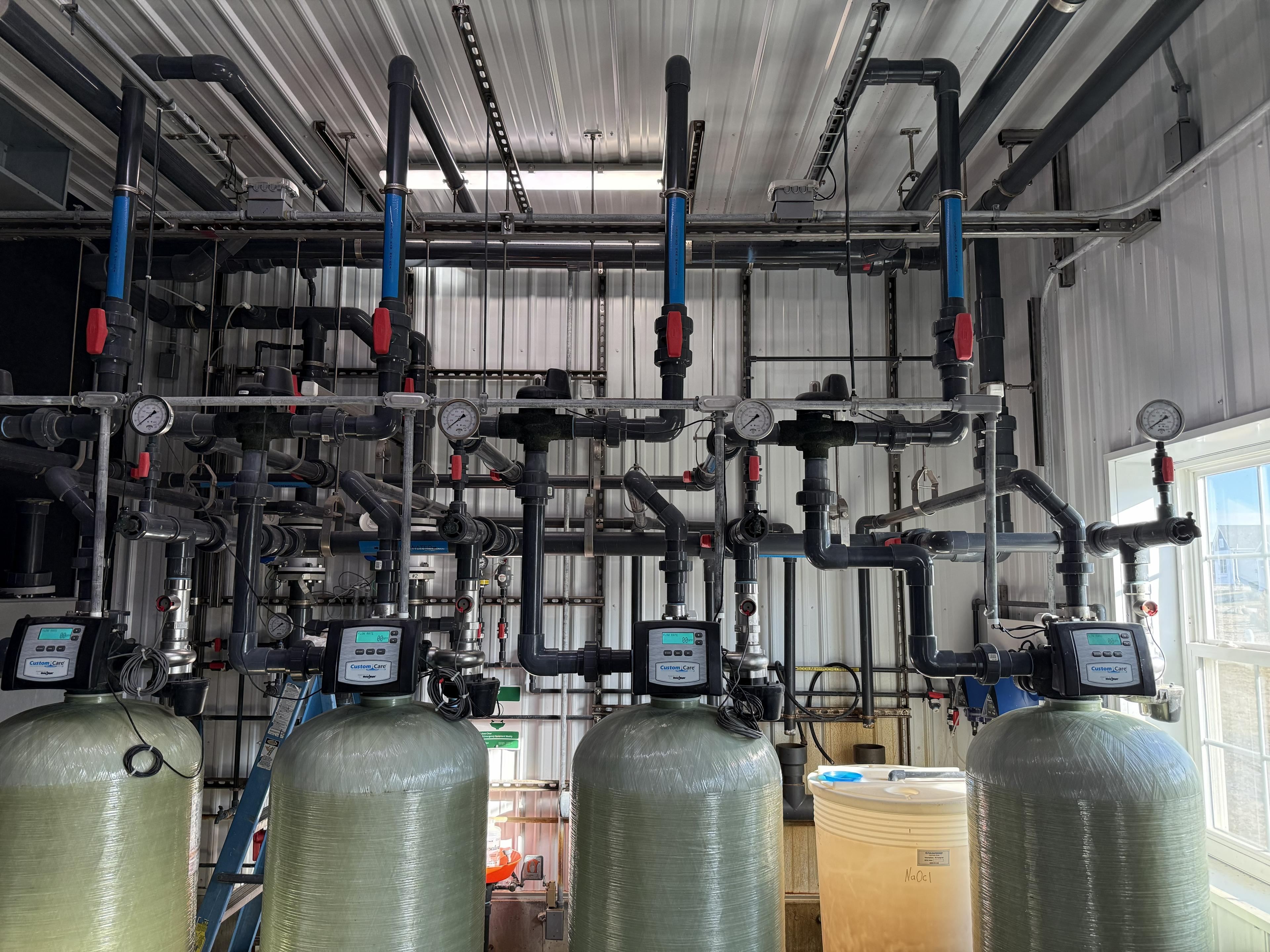 Greensand filtration, Chlorine Dosing, Media Vessels